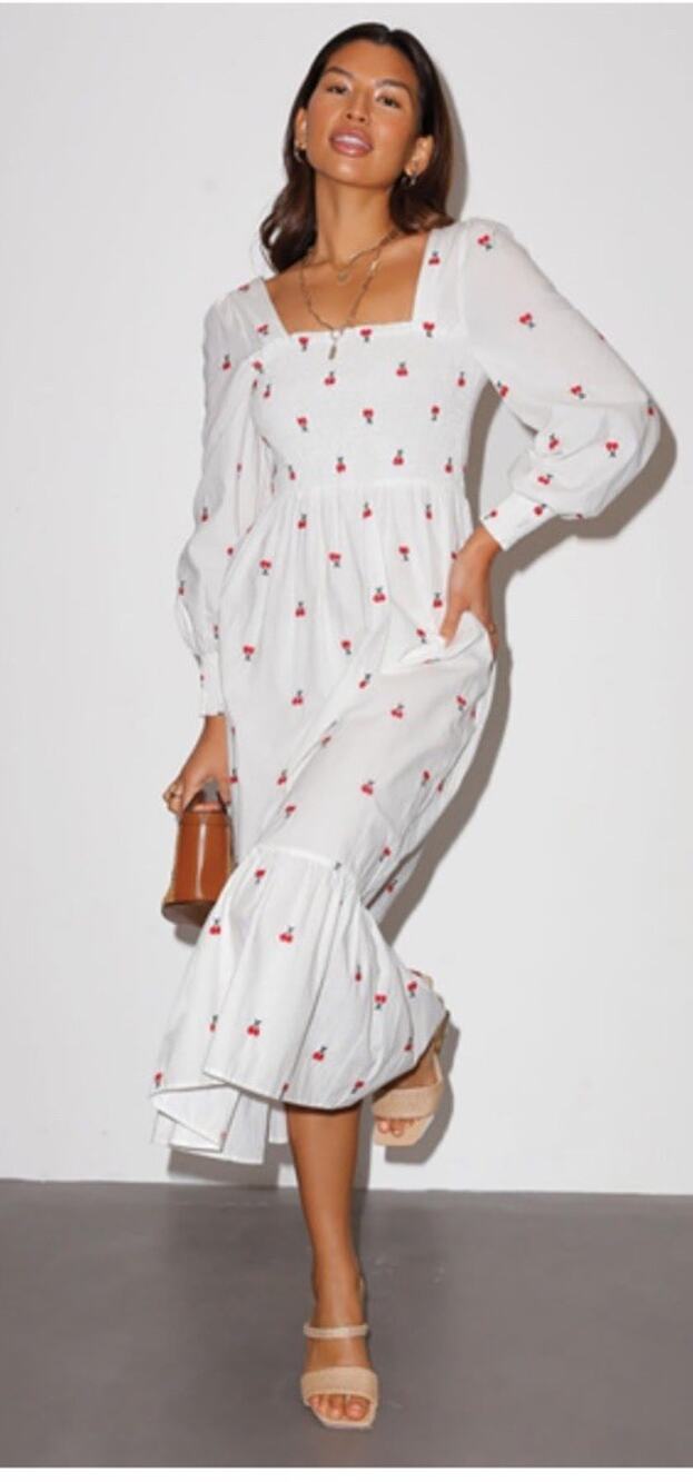 Never Fully Dressed Smoked White.Dress Size 2 Cherries
